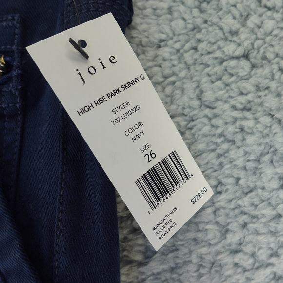 JOIE High Rise Park Skinny G NAVY Size 26 - Picture 5 of 13